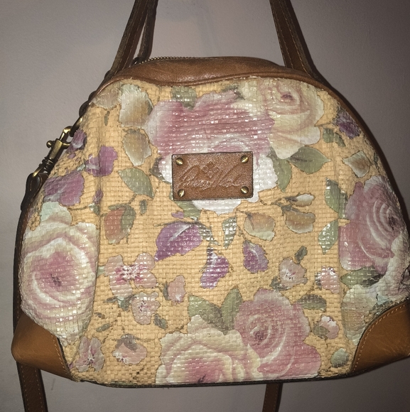 Patricia Nash Floral Shoulder Bag - Pink and Tan - Picture 1 of 8